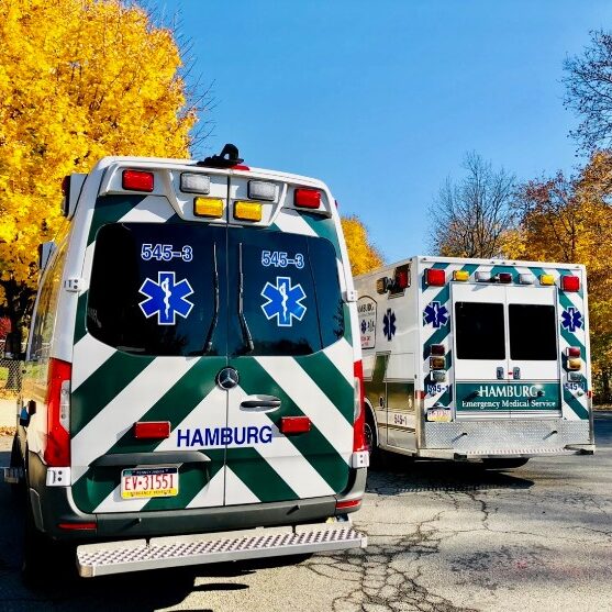 Back of EMS Trucks